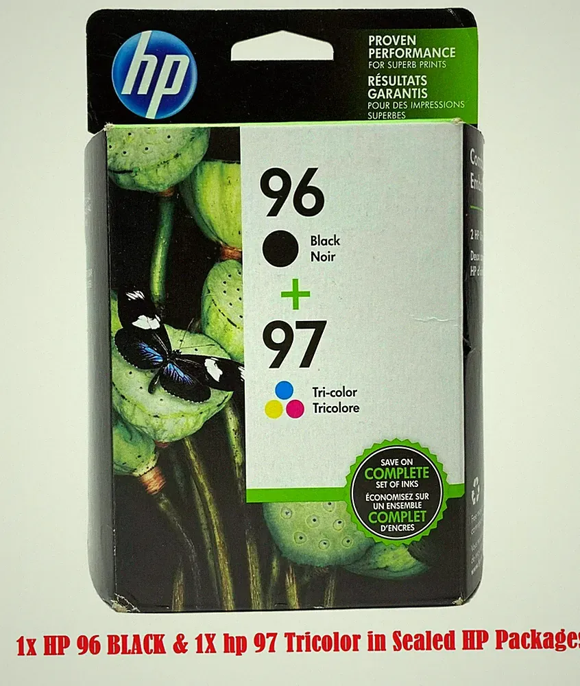 2 pack Genuine HP 96 Black & 97 Tri Color Combo Ink cartridge for Printer OEM