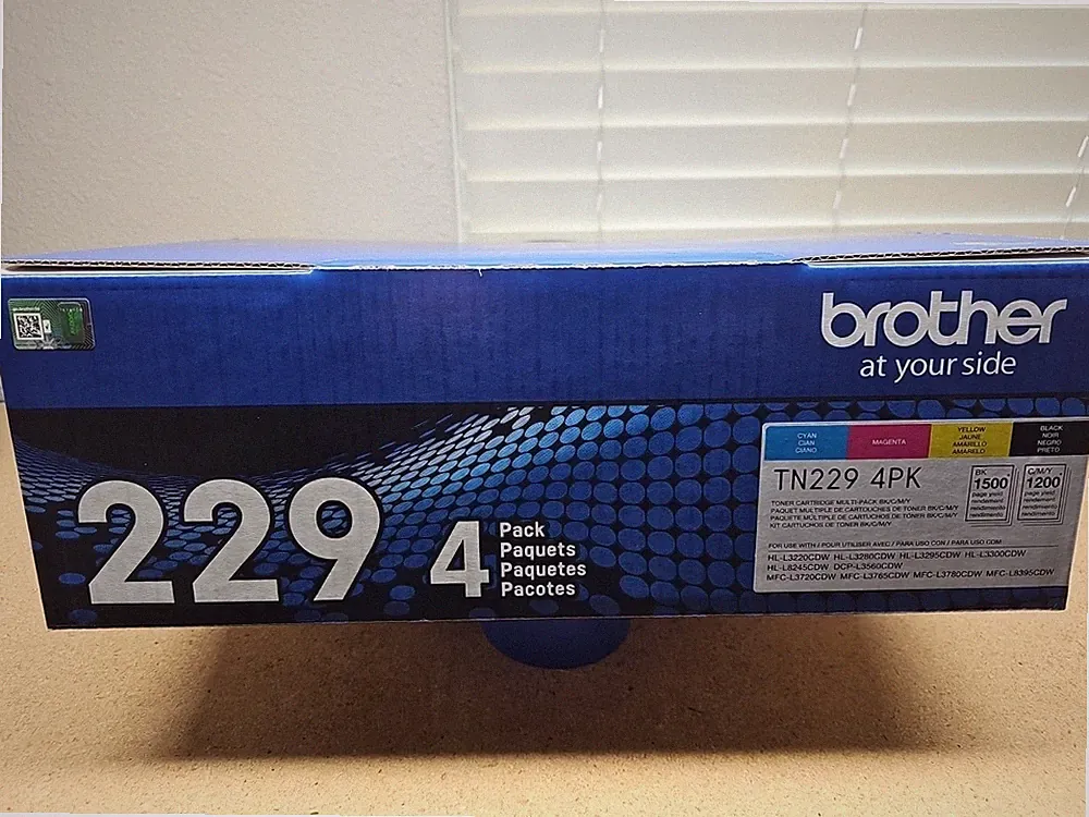 Brother Genuine TN229 4PK Standard Yield 4-Pack Printer Toner Cartridges NEW