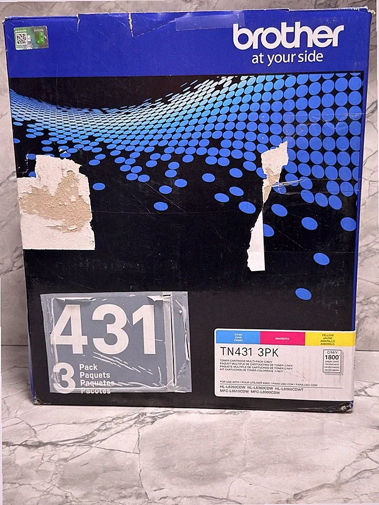 Brother Genuine TN431 3PK Cyan Magenta Yellow Toner Cartridges TN-431