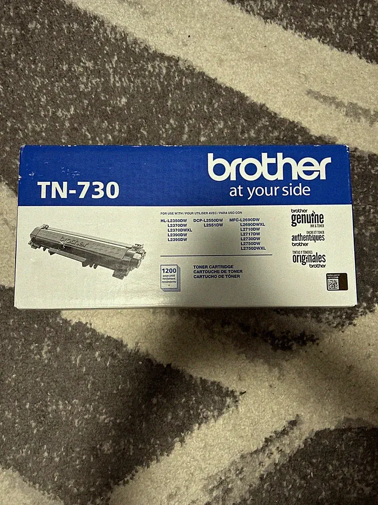 Brother Genuine TN730 Black Toner Cartridge