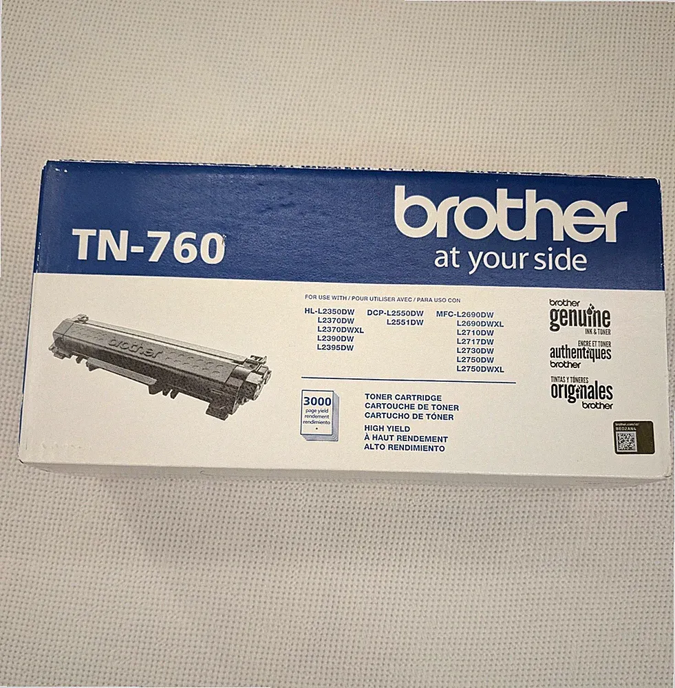 Brother Genuine TN760 Black High Yield Toner Cartridge L2350DW