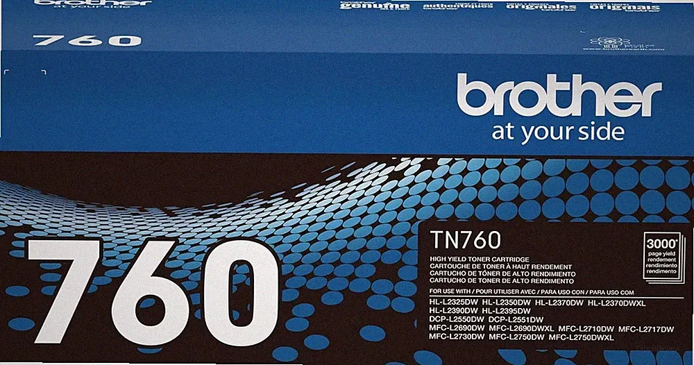 Brother Genuine TN760 High Yield Black Toner HL-L2350DW MFC-L2710DW 3000 Page