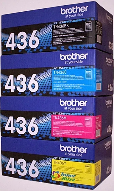Brother TN-436 Toner Set Black Cyan Magenta Yellow Genuine OEM High Yield 4-Pack