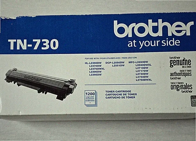 Brother TN-730 Genuine Black Toner Cartridge OEM New
