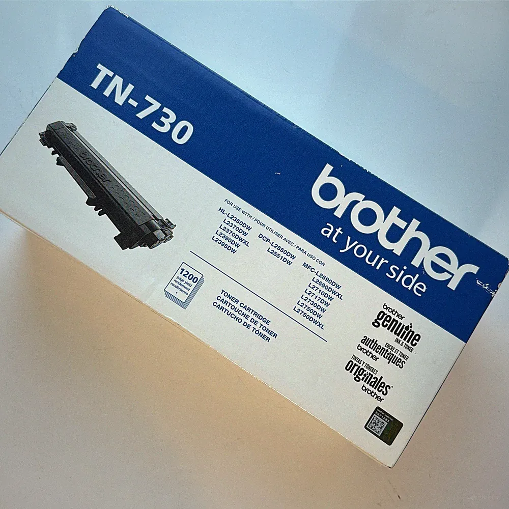 Brother TN-730 Genuine OEM Black Toner Cartridge Standard Yield 1200 Pages