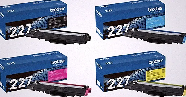 Brother TN227 4 Pack High Yield Color Toner Set (BK/C/M/Y)