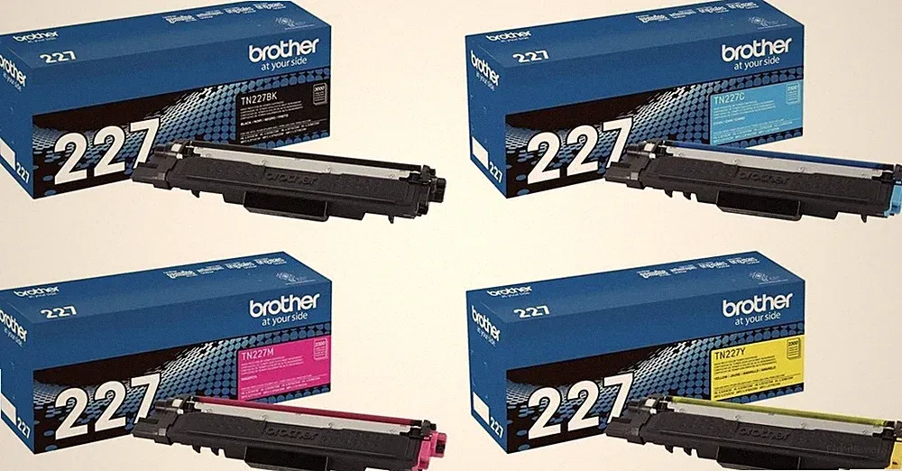 Brother TN227 High-Yield Toner Cartridge Set (Black, Cyan, Magenta, Yellow)