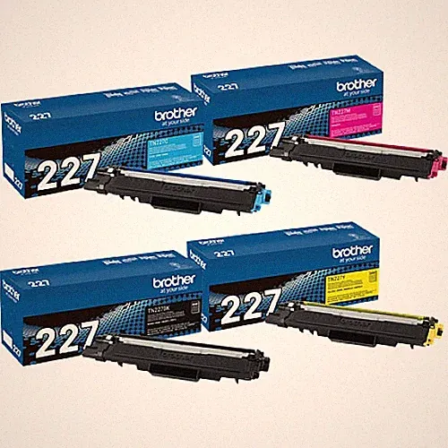 Brother TN227 Toner Cartridge Set – 4 Pack CMYK High Yield