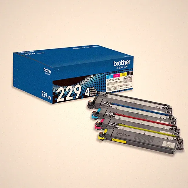 Brother - TN229 4-Pack Standard-Yield Toner Cartridges - Black/Cyan/Magenta/Y...
