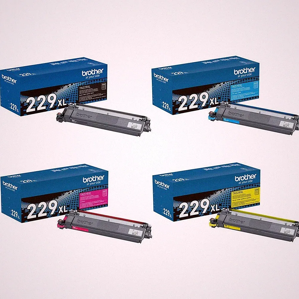 Brother TN229XL High-Yield Toner Cartridge Set (Black, Cyan, Magenta, Yellow)