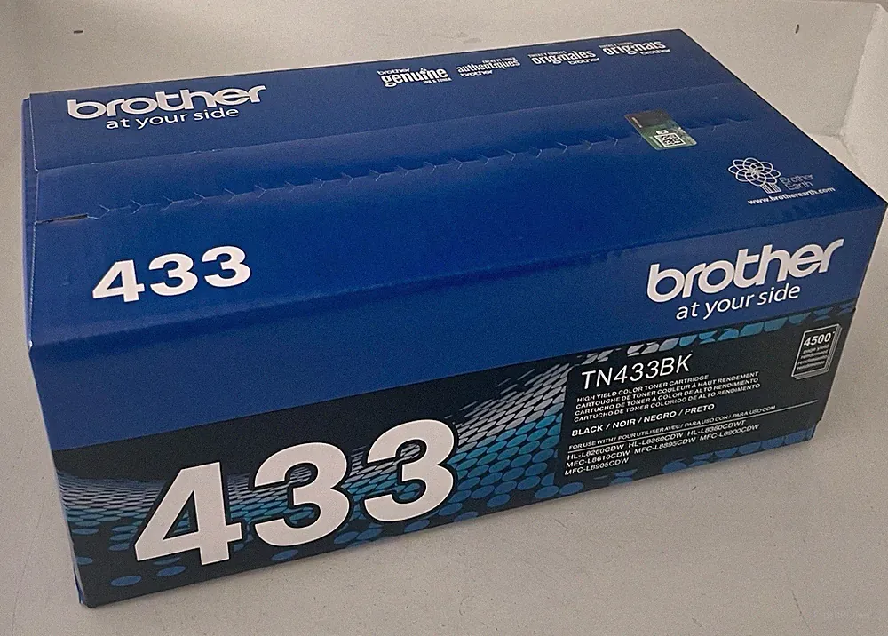 Brother TN433BK High Yield Toner Cartridge – Black – Genuine OEM
