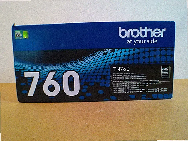 Brother TN760 High Yield Capacity Black Toner Cartridge Up to 3,000 Pages