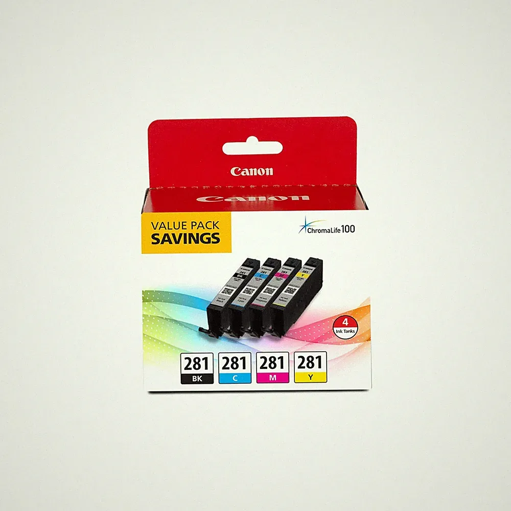 Canon Inkjet Printer Ink 4 Pack Black Cyan Magenta Yellow Dye Based Ink Tanks