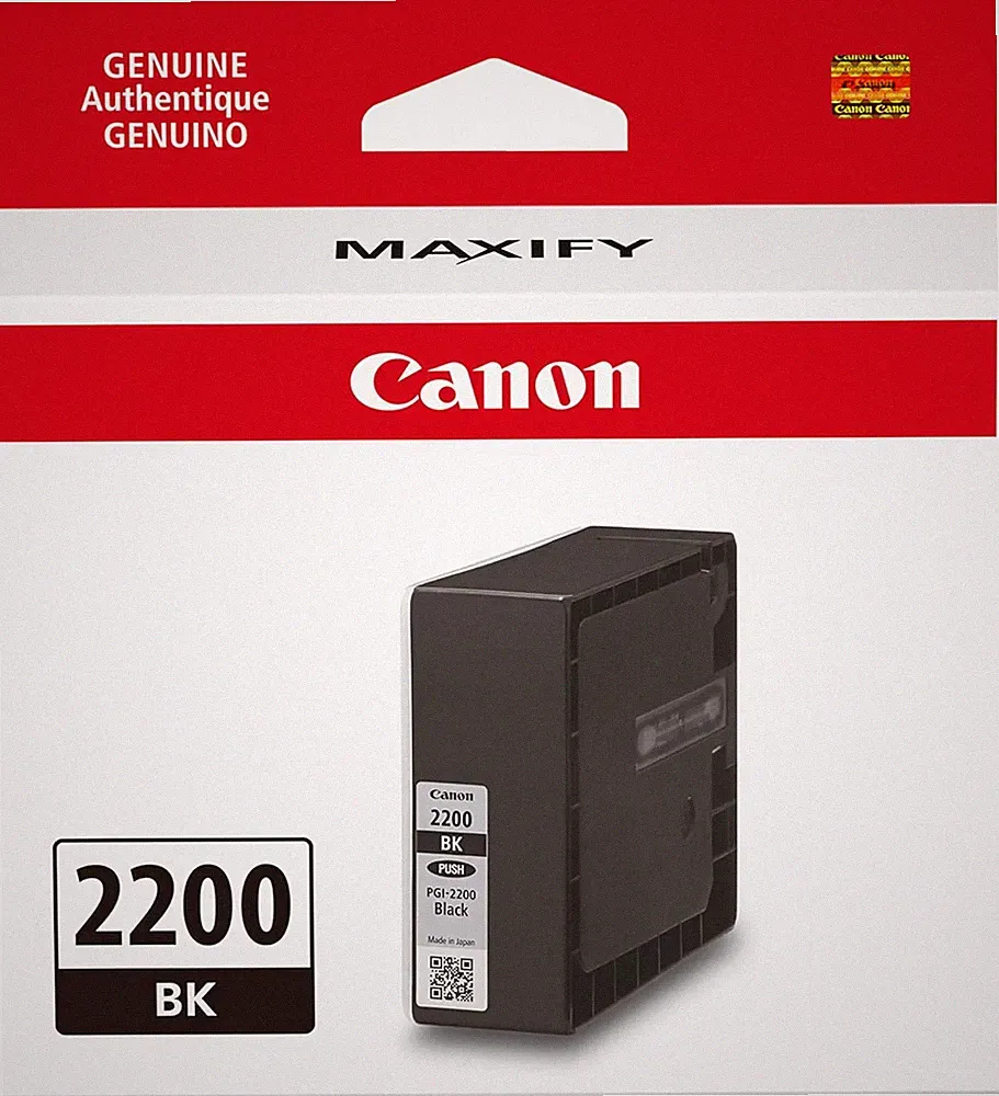 Canon PGI-2200 Genuine Pigment Black Ink Tank, Compatible with IB4120, MB5420, M