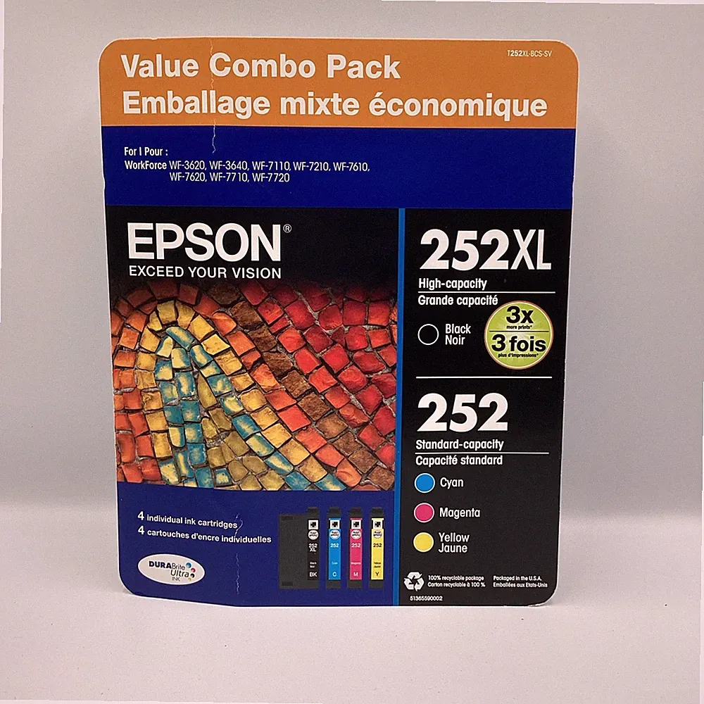 EPSON Workforce Printer Ink Cartridges 252XL/252 Value Combo Pack Expired