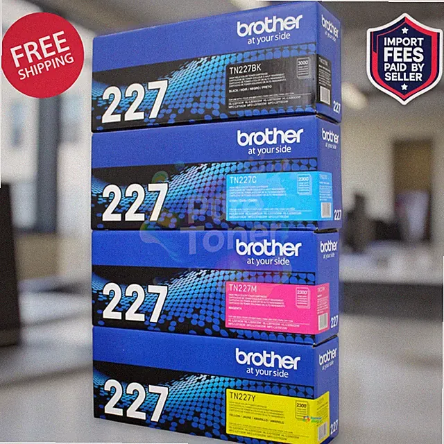 Genuine Brother TN227 High Yield CMYK 4-Pack Toner Set OEM - New Sealed Box