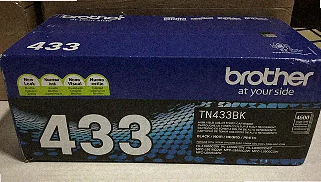 Genuine Brother TN433BK / TN-433BK High Yield Black Toner Cartridge HL-L8260CDW