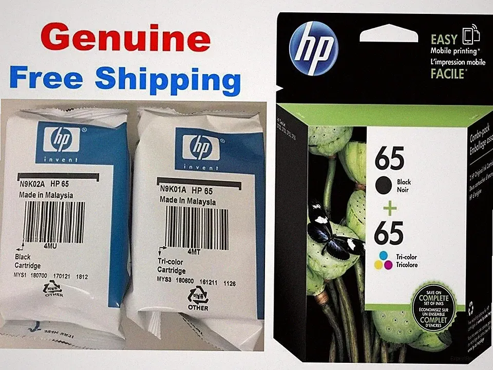 Genuine HP 65 Ink Cartridge Combo Pack for HP 2622 3752 3722 printer exp2023