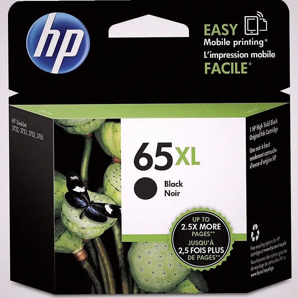 Genuine - HP 65XL Black Ink Cartridge - N9K04AN - NEW