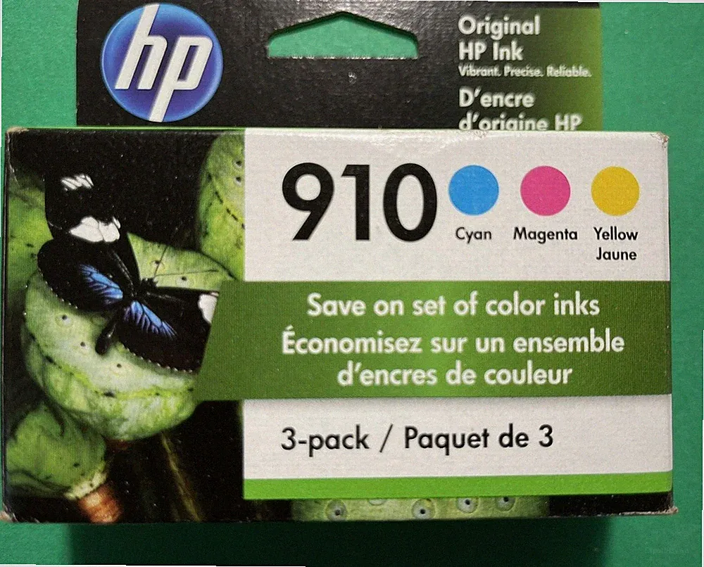 Genuine HP 910 Ink Cartridge Combo-C/M/Y-for HP8022 8028 Printer-3PK-OEM INK