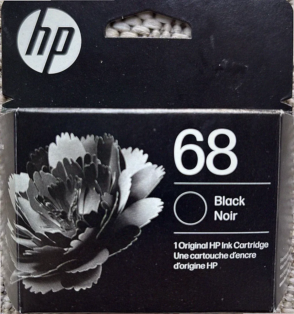 HP 68 Black Ink Cartridge Works Envy 6100e, 6500e Series 7FP21TN EXP 11/26