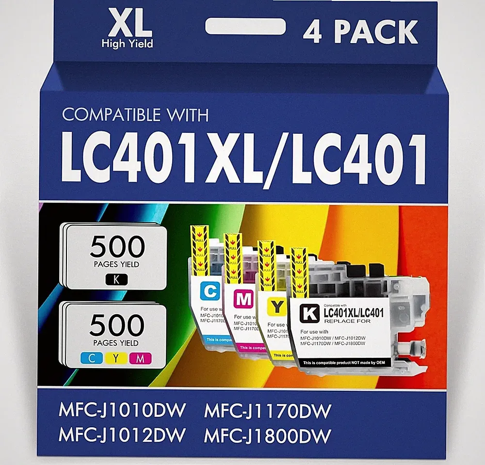LC401XL LC401 MFC-J1010DW Ink Cartridges for Brother Printer 401XL LC 401