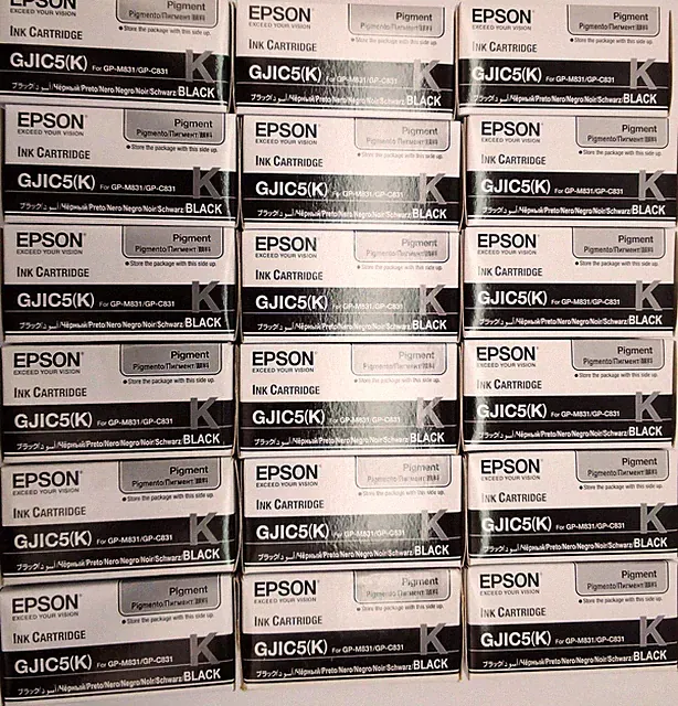 Lot of 25 Epson GJIC5-K Ink Cartridges ColorWorks Printer Black OEM C13S020563