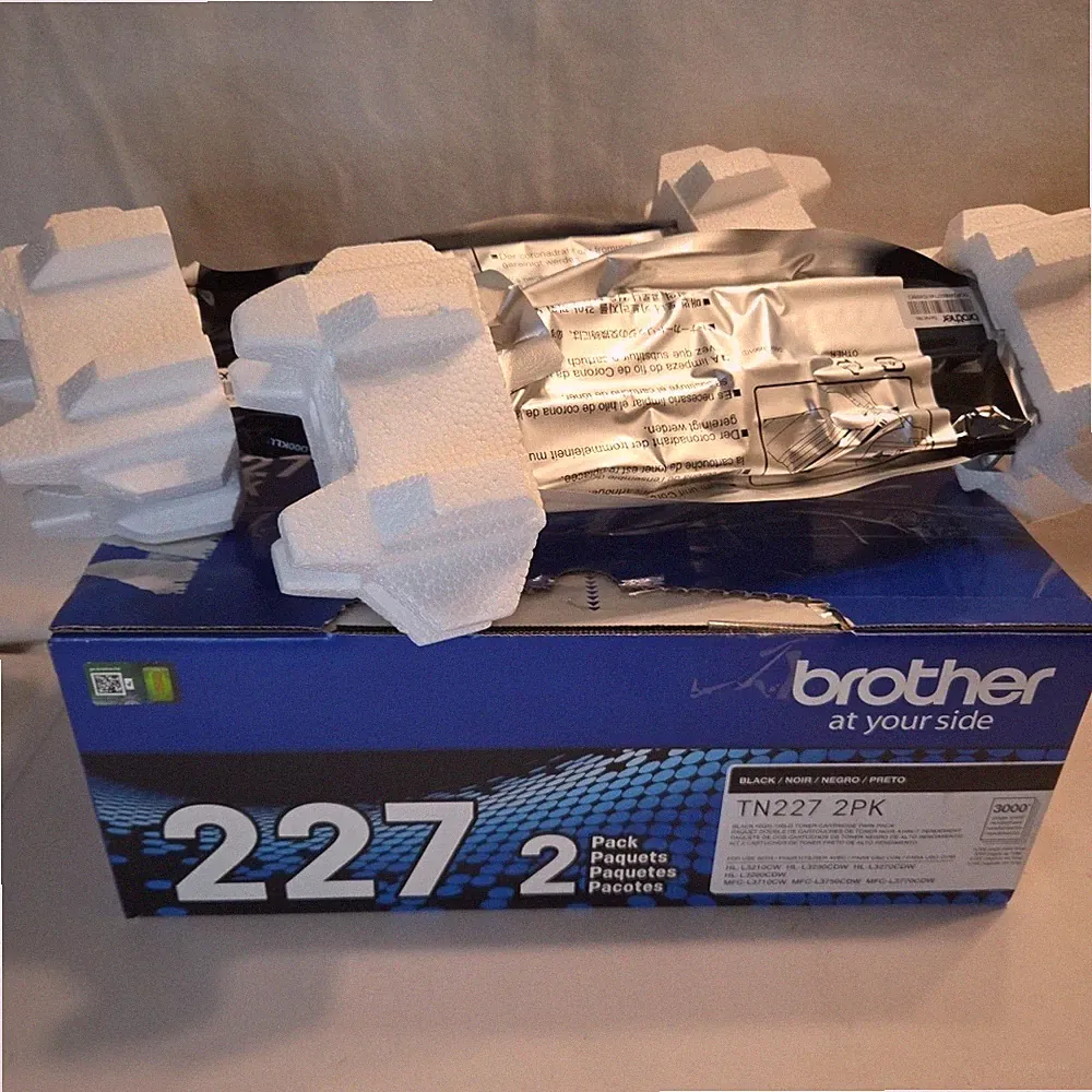 NEW GENUINE - BROTHER TN227BK 2-PACK BLACK TONER - TN-227BK TN2272PK SEALED BAGS