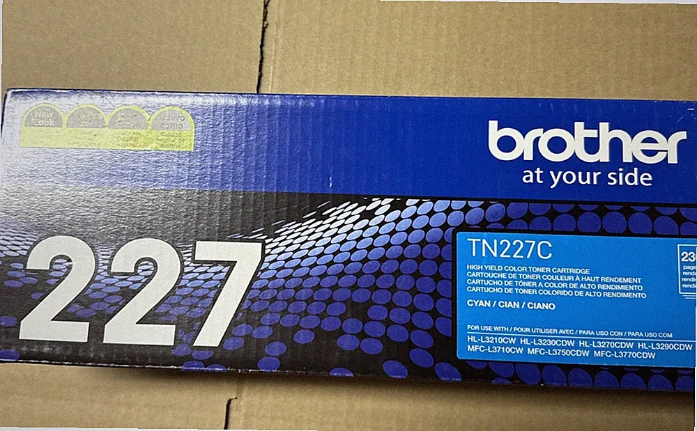 NEW GENUINE - BROTHER TN227C CYAN TONER CARTRIDGE - TN-227C - SEALED BOX