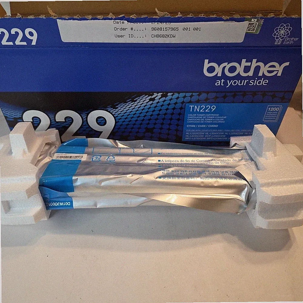 NEW GENUINE - BROTHER TN229 CYAN TONER CARTRIDGE - TN229C - SEALED BAG