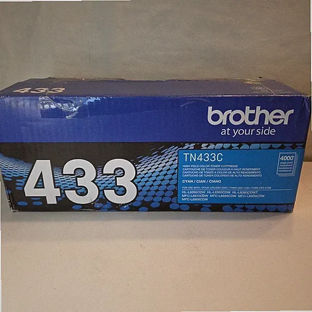 NEW GENUINE - BROTHER TN433C CYAN TONER CARTRIDGE - TN-433C - SEALED UGLY BOX