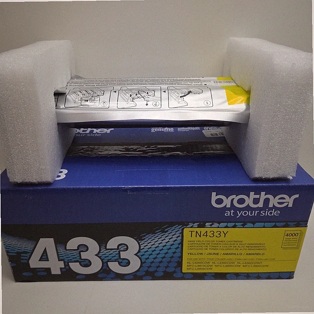 NEW GENUINE - BROTHER TN433Y YELLOW TONER CARTRIDGE - TN-433Y - SEALED BAG