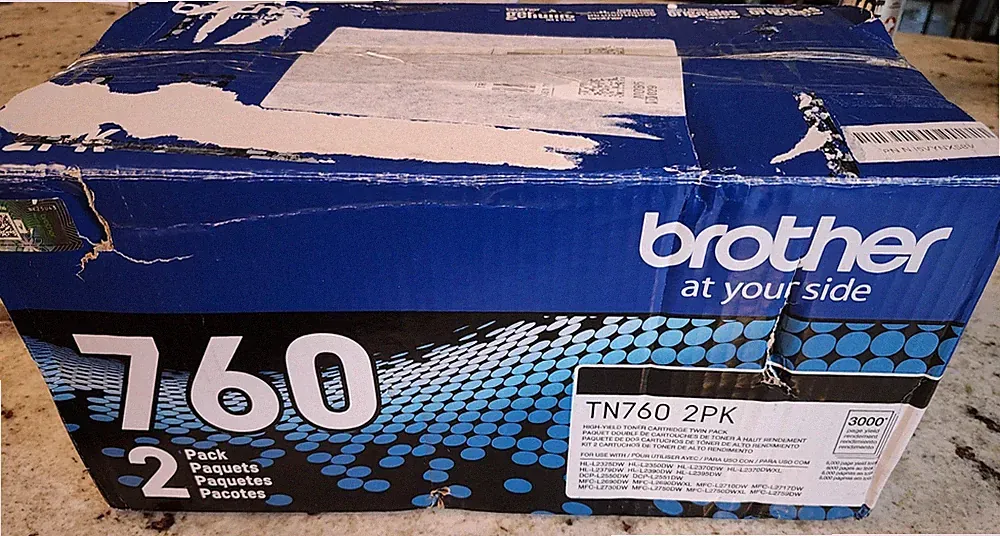 New Genuine Brother TN760 2 Pack Black Toner Cartridges High Yield - Read Descr