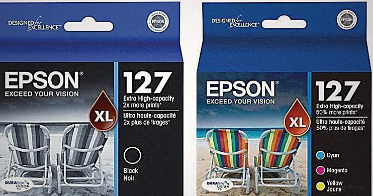 Set 4 GENUINE Epson Printer ink 127 _T1271 Black T127520 CMY (T1272 T1273 T1274)